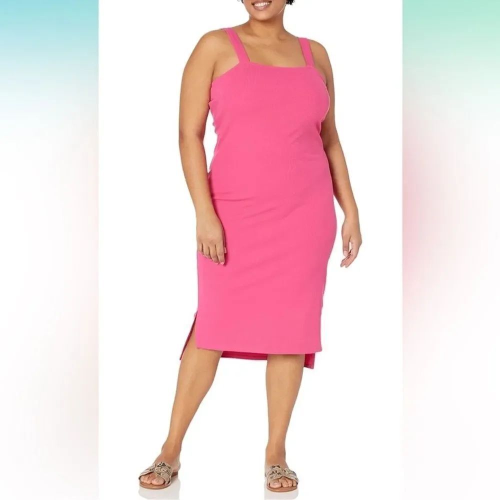 NWT The Drop Women'sโAmelia Square-Neck Strappy Bodycon Midi Tank Dress NWT